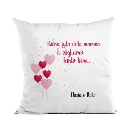 Cuscino personalizzato con nomi buona festa della mamma ti vogliamo tanto bene Per la mamma