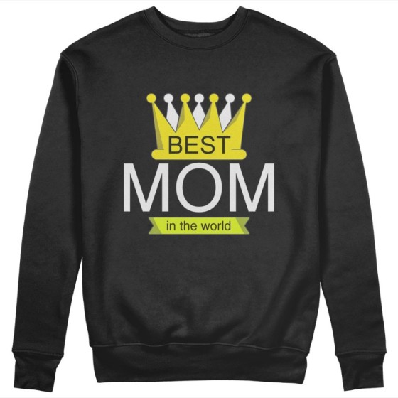Felpa donna best mom in the world with crown Per la mamma