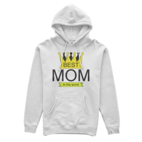 Felpa donna best mom in the world with crown Per la mamma