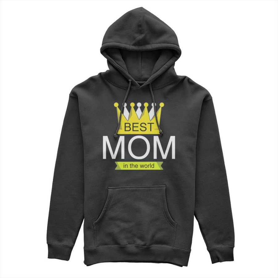 Felpa donna best mom in the world with crown Per la mamma