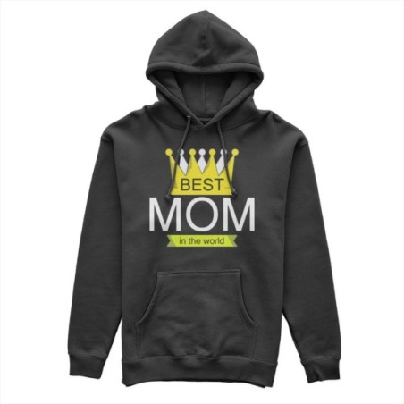 Felpa donna best mom in the world with crown Per la mamma