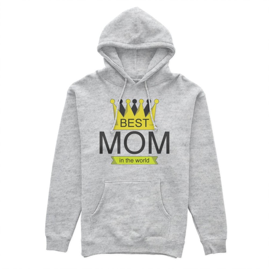 Felpa donna best mom in the world with crown Per la mamma
