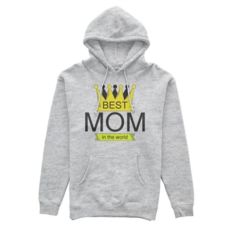 Felpa donna best mom in the world with crown Per la mamma