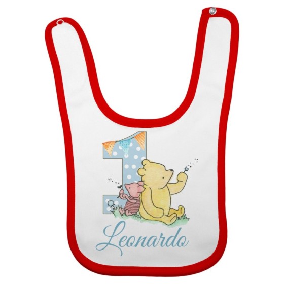 Bavaglino neonato personalizzato con nome festa a tema winnie the pooh Compleanno