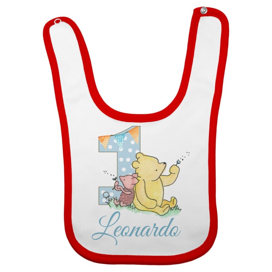 Bavaglino neonato personalizzato con nome festa a tema winnie the pooh Compleanno