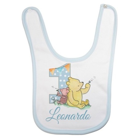 Bavaglino neonato personalizzato con nome festa a tema winnie the pooh Compleanno
