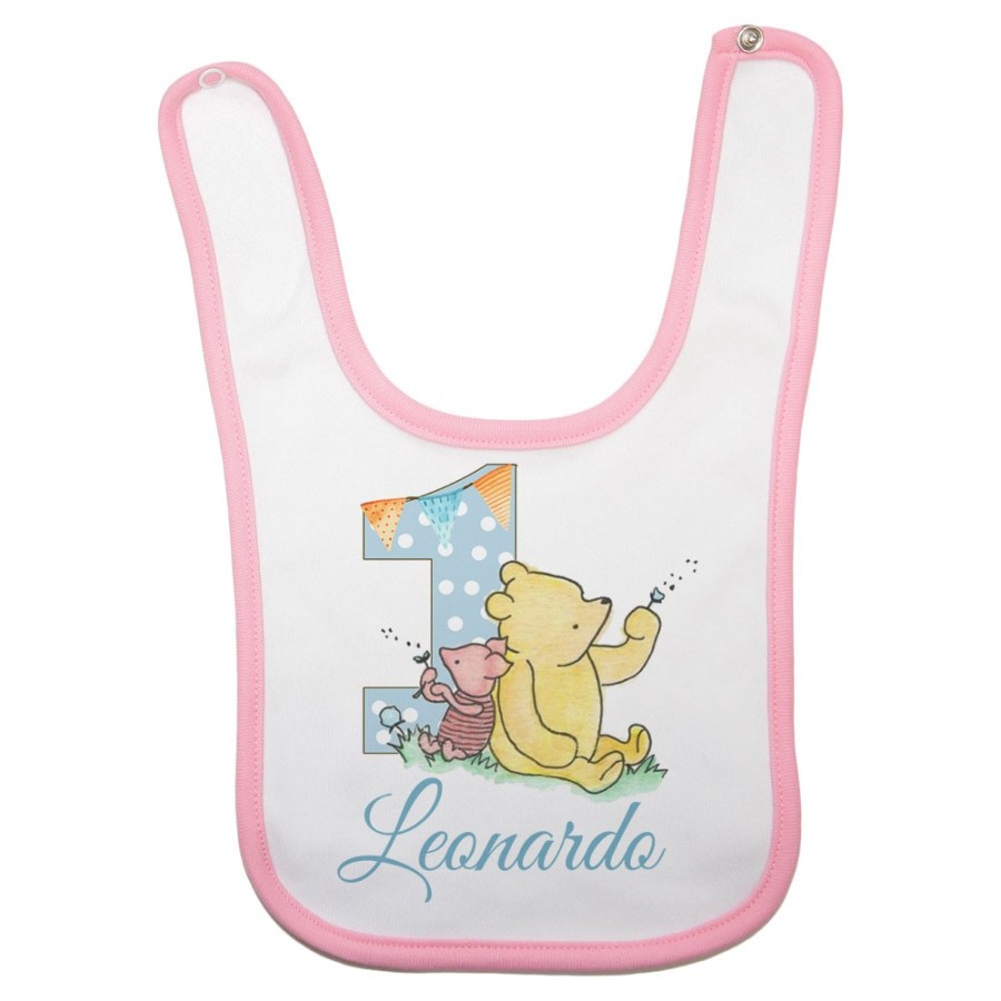 Bavaglino neonato personalizzato con nome festa a tema winnie the pooh Compleanno