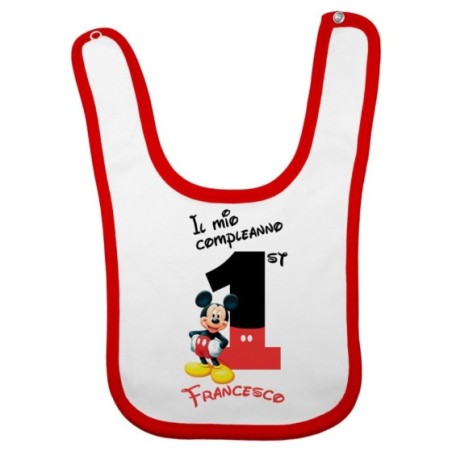 Bavaglino neonato personalizzato con nome festa a tema...