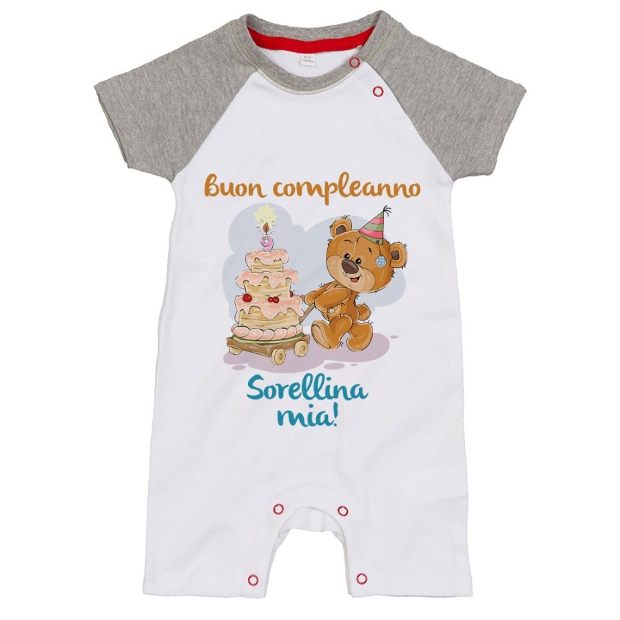 Pagliaccetto neonato buon compleanno sorellina mia Compleanno