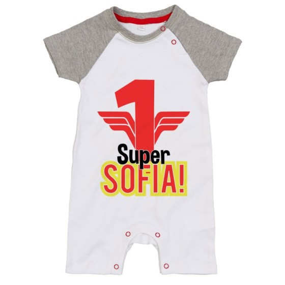 Pagliaccetto neonato personalizzato con nome festa a tema  wonderwoman Compleanno