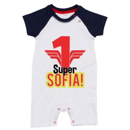 Pagliaccetto neonato personalizzato con nome festa a tema  wonderwoman Compleanno