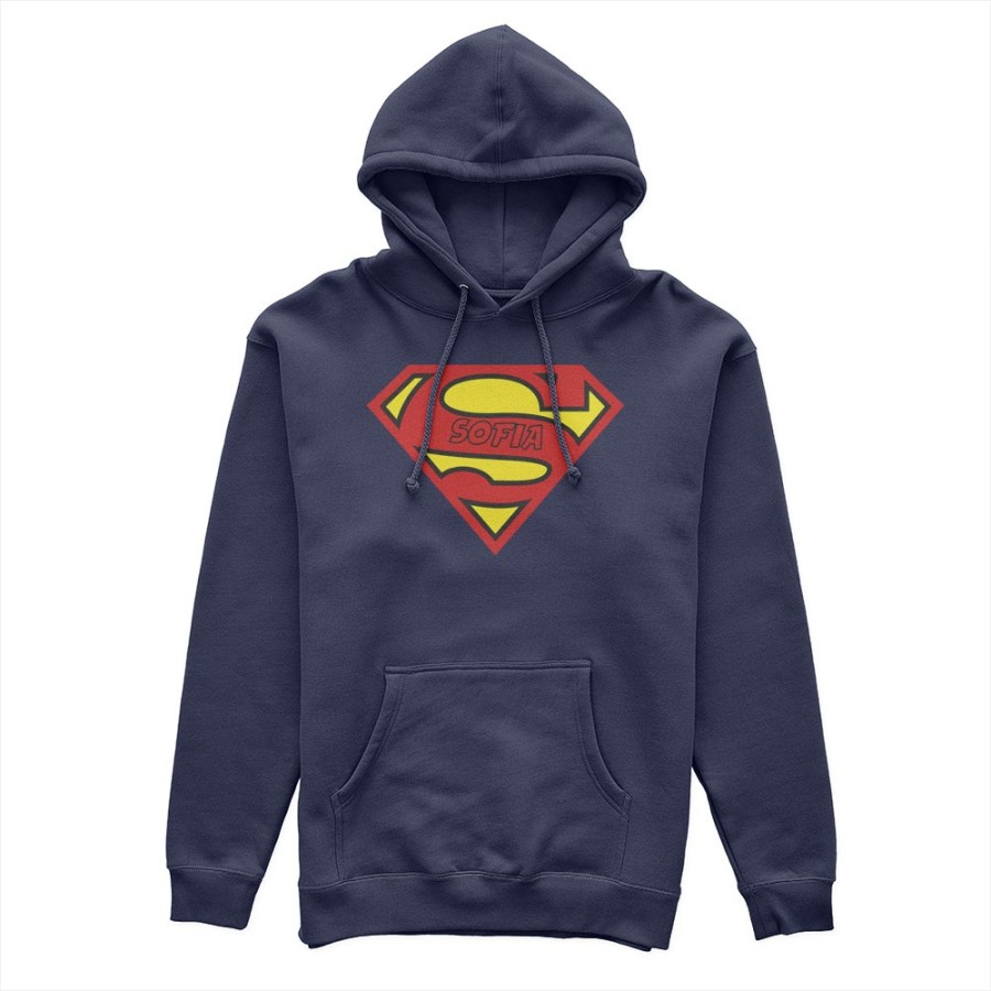 Felpa donna personalizzata con nome super woman Per la mamma