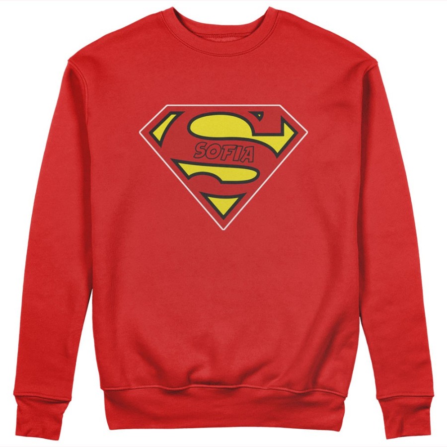 Felpa donna personalizzata con nome super woman Per la mamma