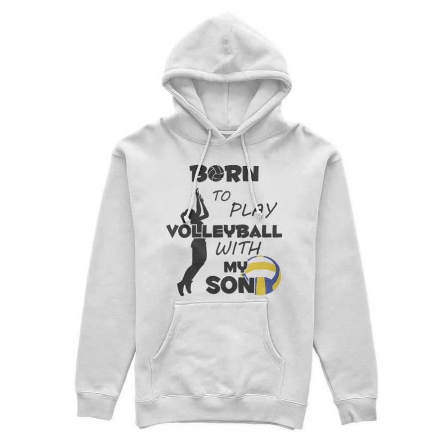 Felpa donna born to play volleyball with my son my daughter Per la mamma