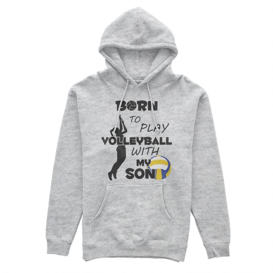 Felpa donna born to play volleyball with my son my daughter Per la mamma