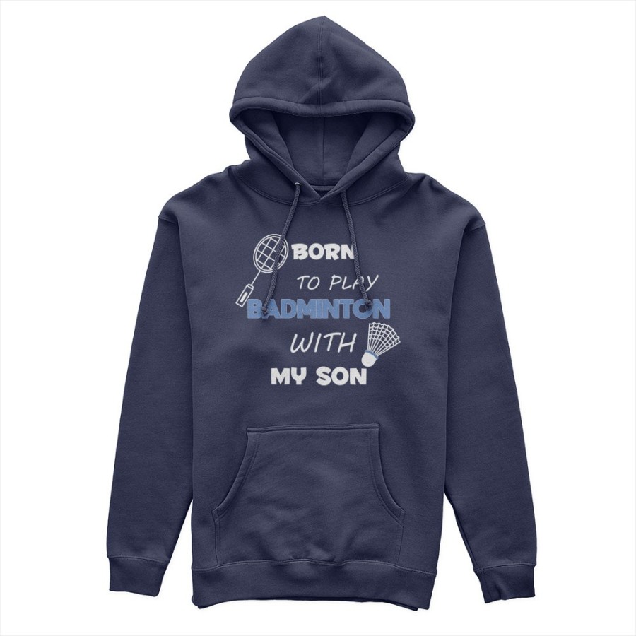 Felpa donna born to play badminton with my son my daughter Per la mamma