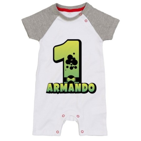 Pagliaccetto neonato personalizzato con nome festa a tema...