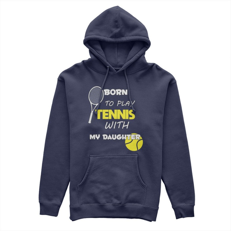 Felpa donna born to play tennis with my son my daughter Per la mamma