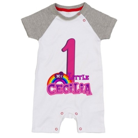 Pagliaccetto neonato personalizzato con nome festa a tema mini pony Compleanno
