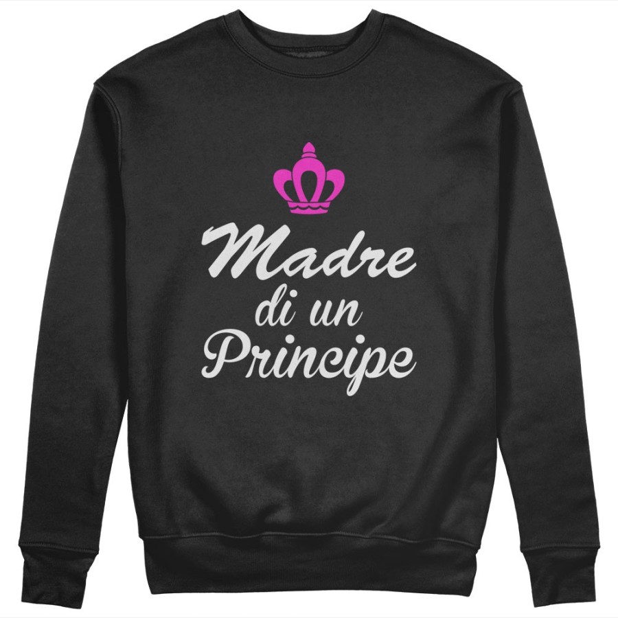 Felpa donna madre di un principe e principessa con corona fucsia Per la mamma