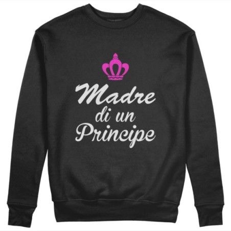 Felpa donna madre di un principe e principessa con corona fucsia Per la mamma