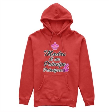 Felpa donna madre di un principe e principessa con corona fucsia Per la mamma
