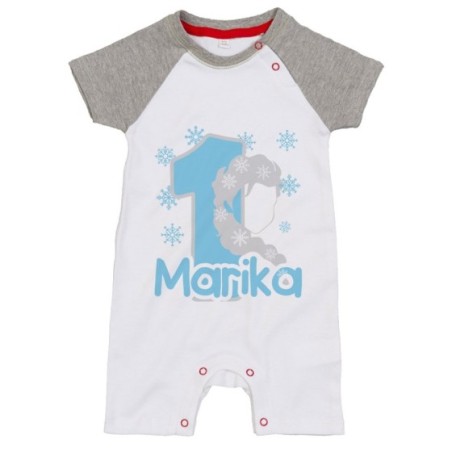 Pagliaccetto neonato personalizzato con nome festa a tema frozen elsa Compleanno