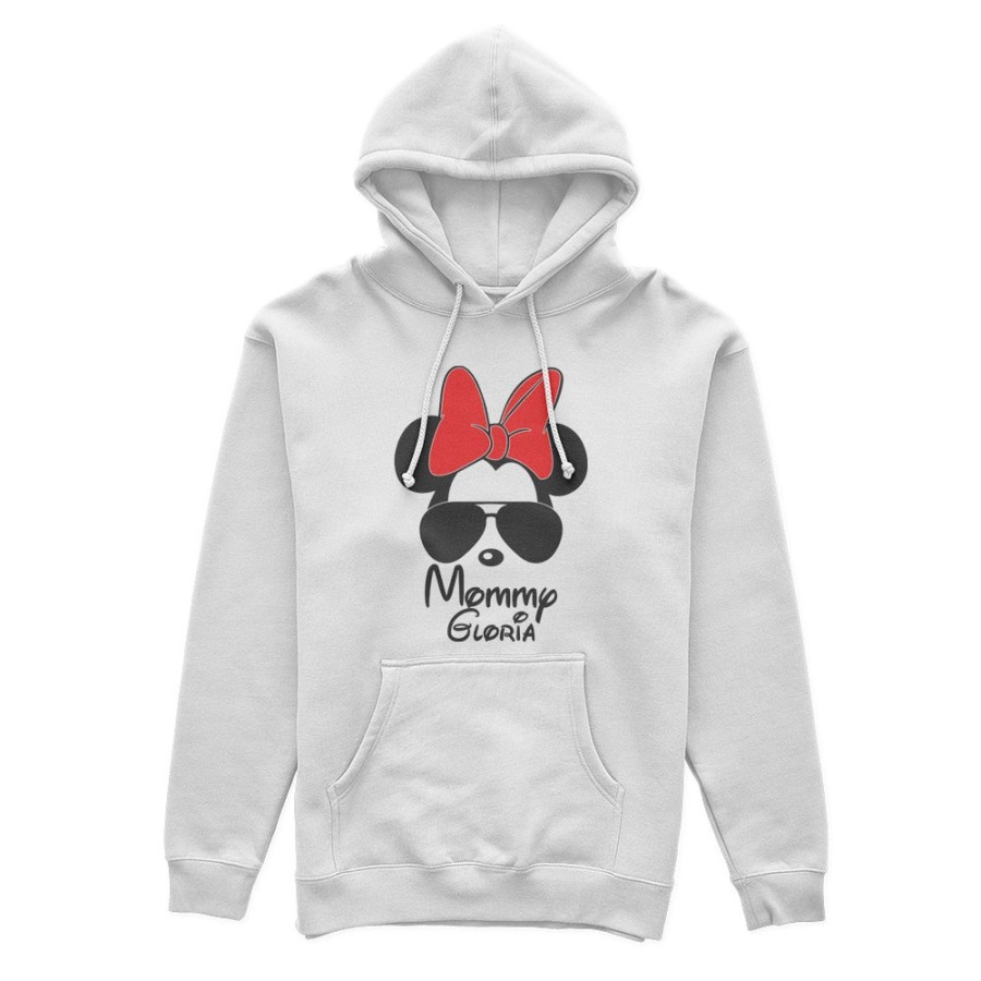 Felpa donna personalizzata con nome mommy minnie Per la mamma
