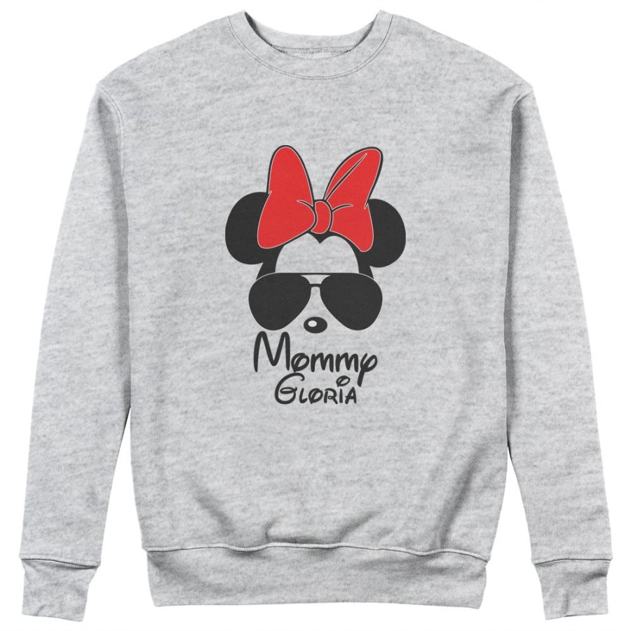 Felpa donna personalizzata con nome mommy minnie Per la mamma