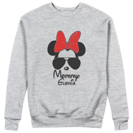 Felpa donna personalizzata con nome mommy minnie Per la mamma