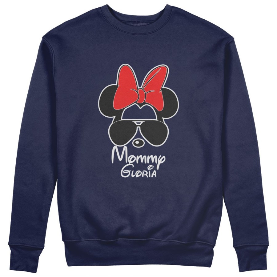 Felpa donna personalizzata con nome mommy minnie Per la mamma