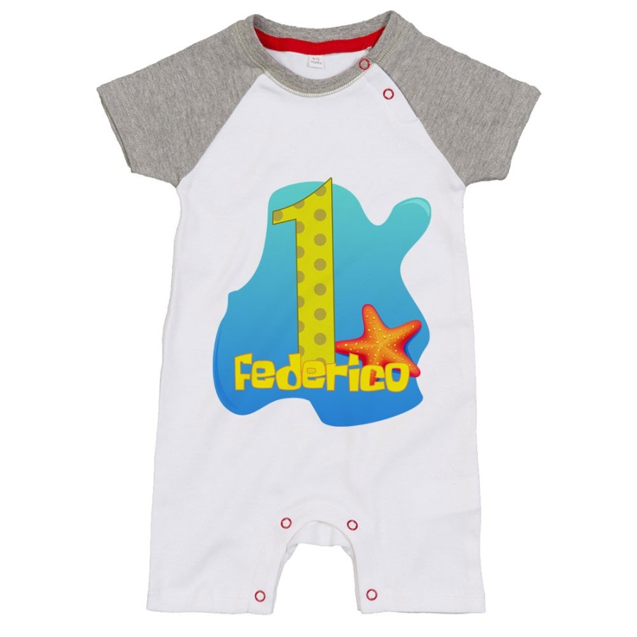 Pagliaccetto neonato personalizzato con nome festa a tema spongebob Compleanno