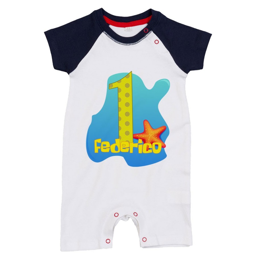 Pagliaccetto neonato personalizzato con nome festa a tema spongebob Compleanno