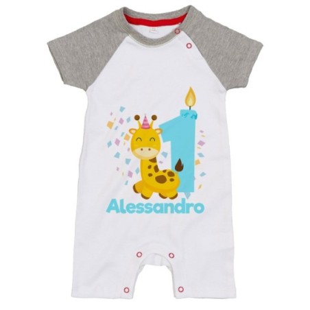 Pagliaccetto neonato personalizzato con nome festa a tema...