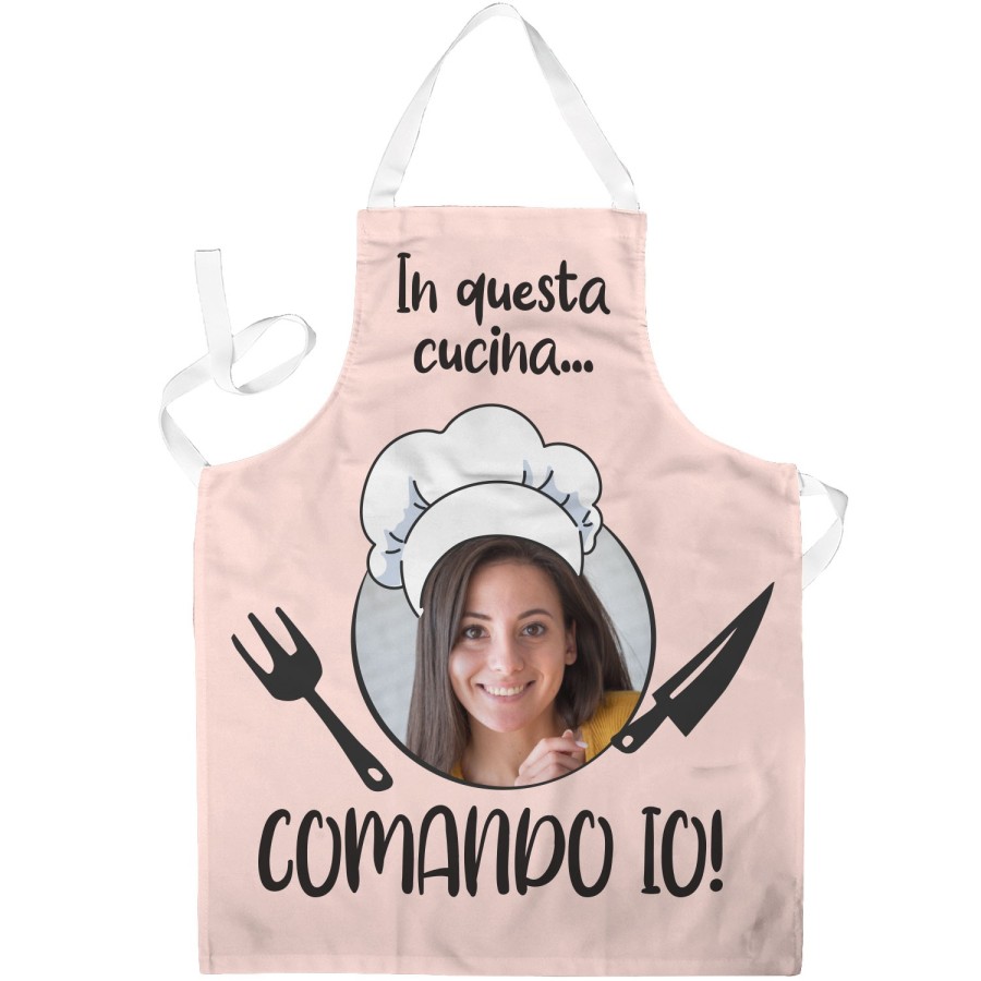Grembiule personalizzato con foto in questa cucina comando io Per la mamma