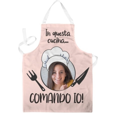 Grembiule personalizzato con foto in questa cucina comando io Per la mamma