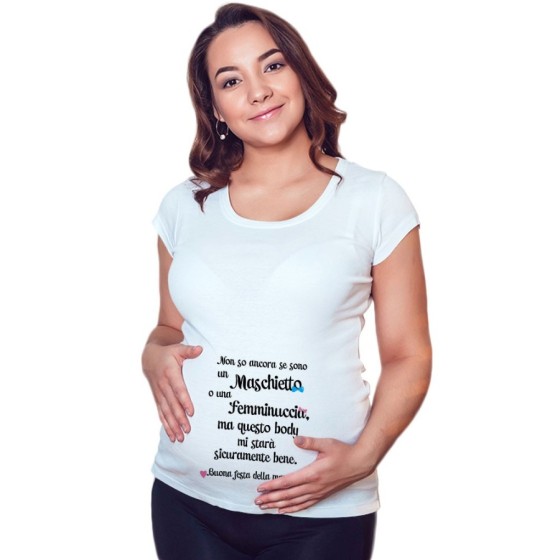 Maglia premaman non so ancora se sono un maschietto o una femminuccia buona festa della mamma Per la mamma