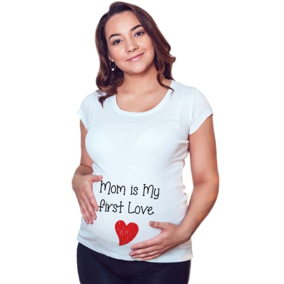 Maglia premaman mom is my first love Per la mamma