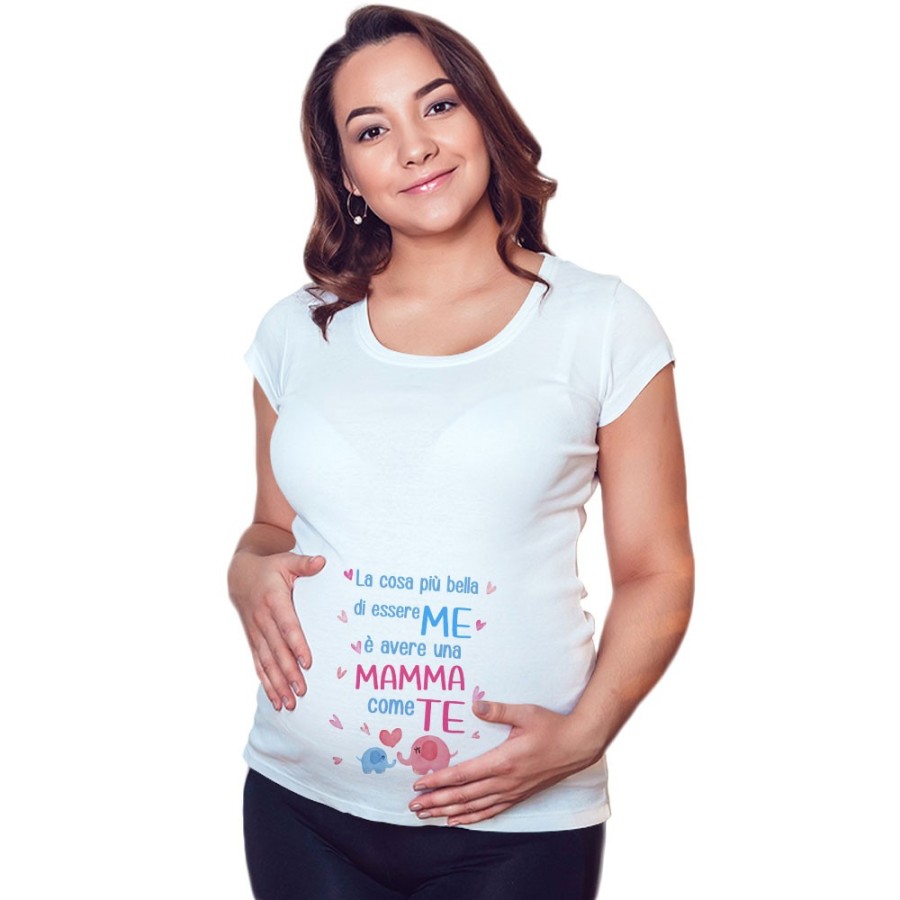 Maglia premaman la cosa più bella di essere me è avere una mamma come te Per la mamma