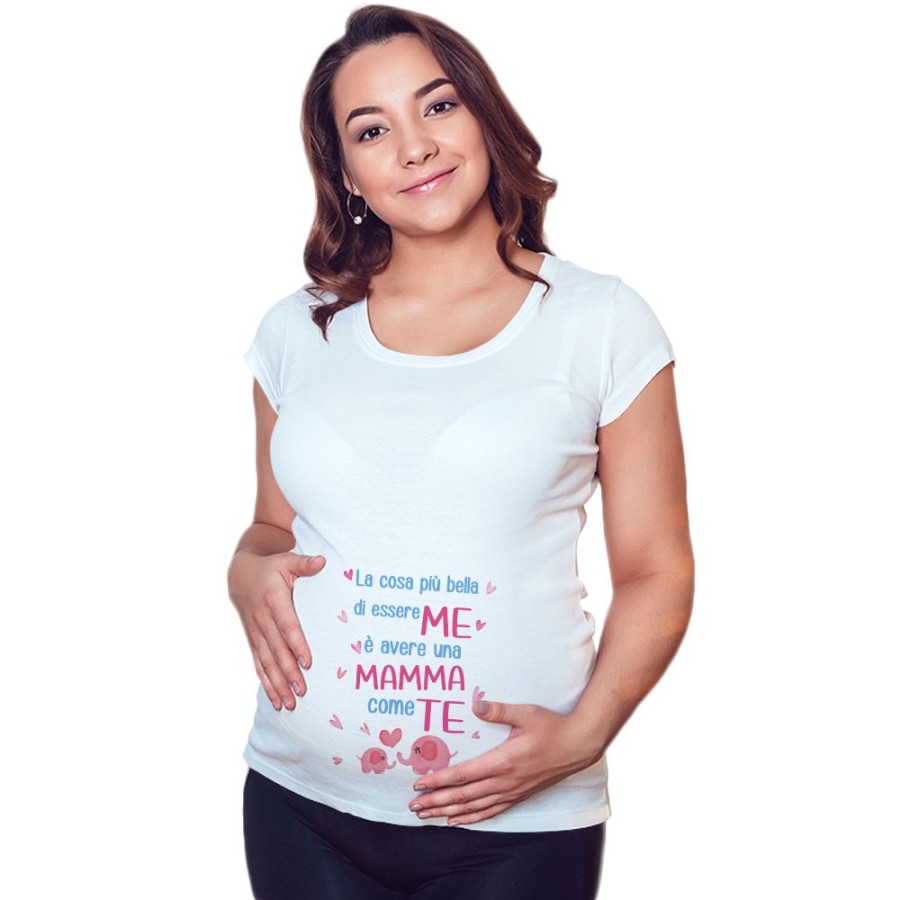 Maglia premaman la cosa più bella di essere me è avere una mamma come te Per la mamma