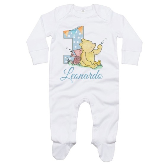 Tutina neonato personalizzata con nome festa a tema winnie the pooh Compleanno