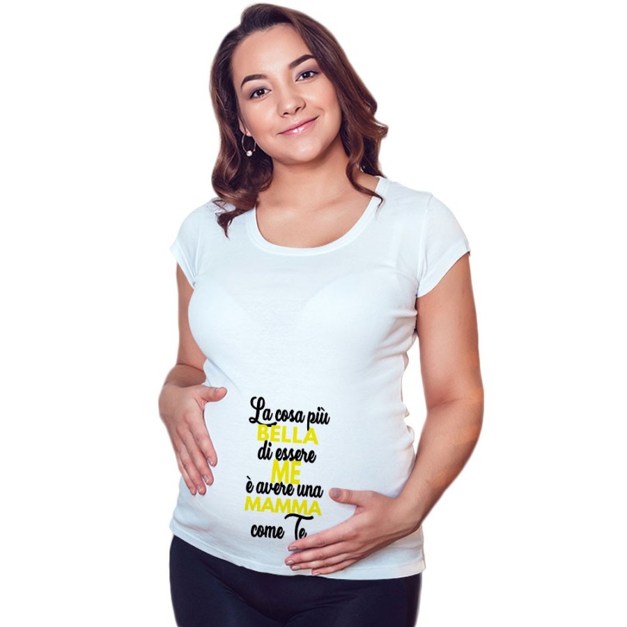 Maglia premaman la cosa più bella di essere me è avere una mamma come te Per la mamma