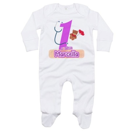 Tutina neonato personalizzata con nome festa a tema...