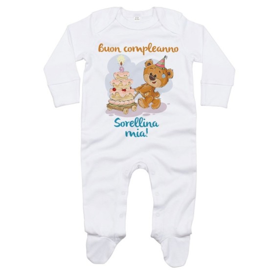 Tutina neonato buon compleanno sorellina mia Compleanno
