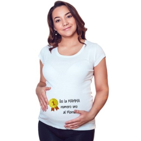 Maglia premaman sei la mamma numero uno al mondo Per la mamma