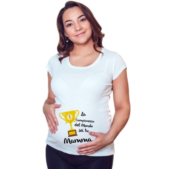 Maglia premaman la campionessa del mondo sei tu mamma Per la mamma