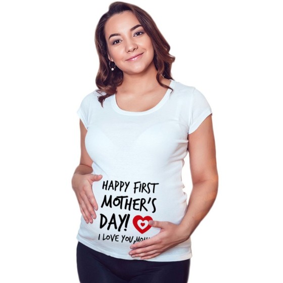Maglia premaman happy first mother's day i love you mommy Per la mamma
