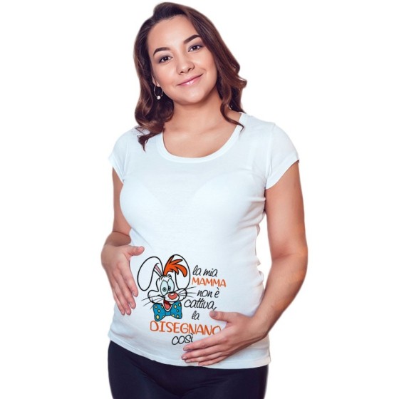 Maglia premaman la mia mamma non è cattiva la disegnano così Per la mamma