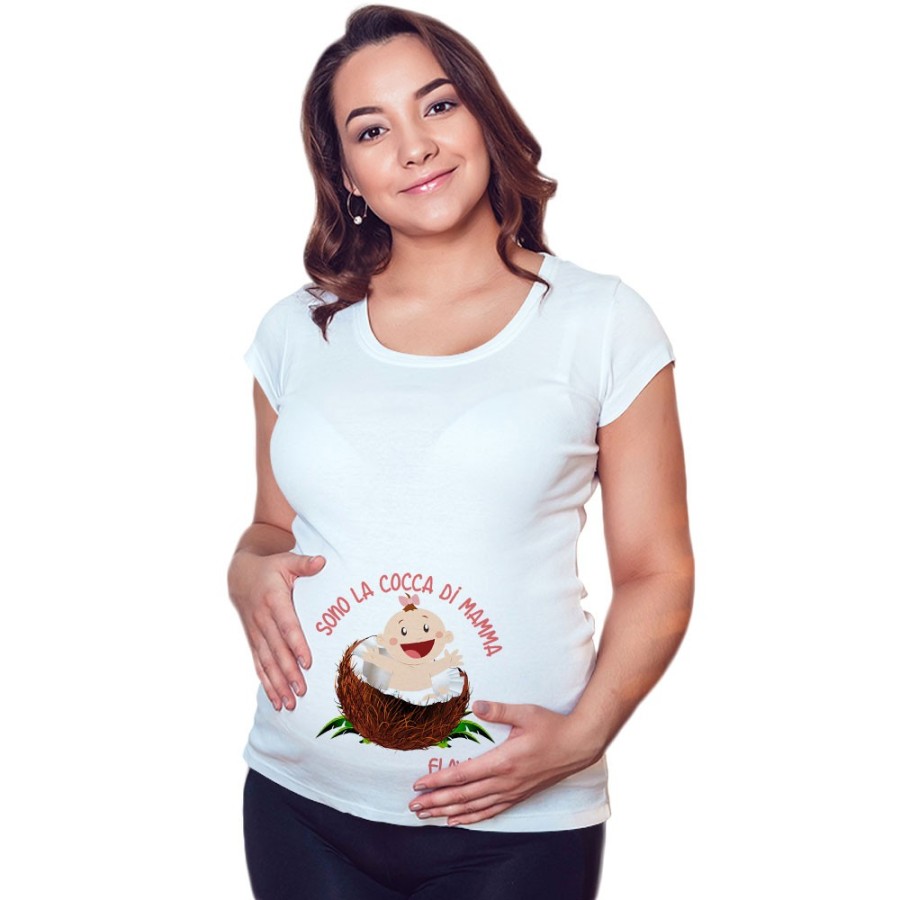 Maglia premaman personalizzata con nome sono il cocco di mamma Per la mamma