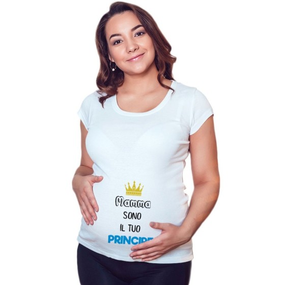 Maglia premaman mamma sono il tuo principe Per la mamma